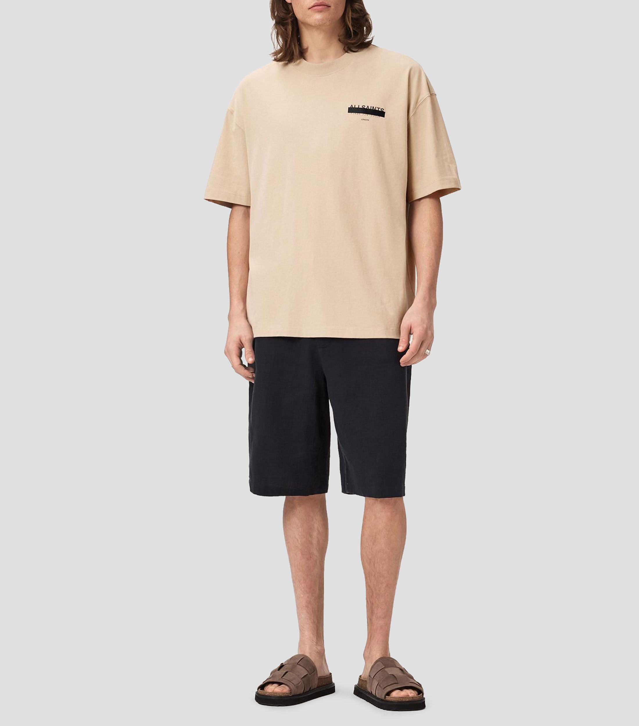 Playera cuello redondo manga corta estampada Hombre